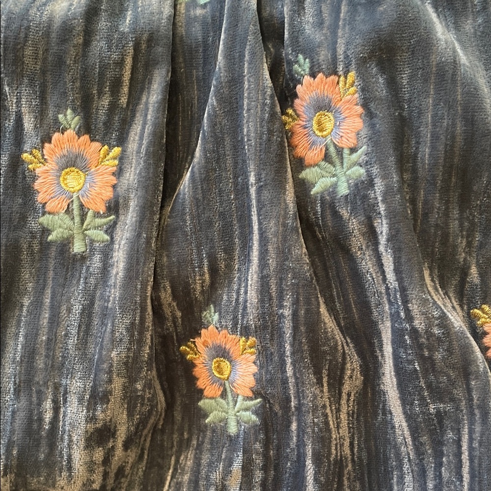 Louise Misha Floral Blue Kids Skirt with Suspenders - Picture 4 of 4
